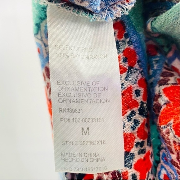 Democracy Women’s Sz Medium Multi-Color Lightweight 3/4 Bell Sleeve Cardigan - Picture 8 of 8